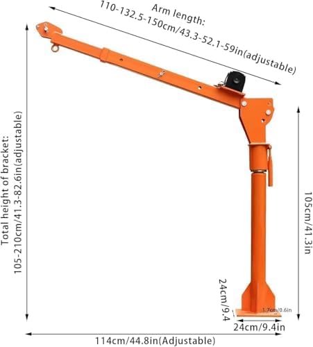 LKW-Ladekran mit 12-V-Elektrowinde, 1100 lb Tragfähigkeit, 360° drehbarer Sockel, für Hebeanwendungen auf LKW-Ladeflächen
