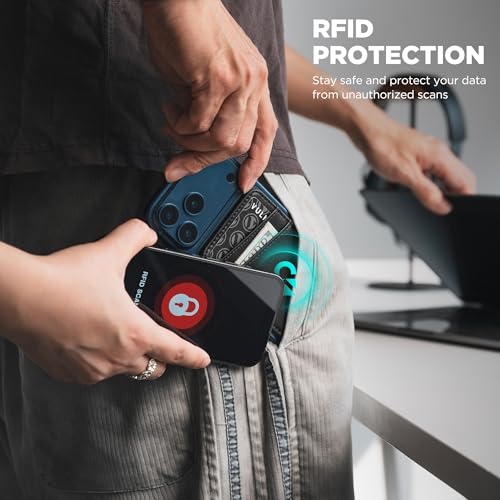 VULKIT MagSafe Wallet with MagSafe Sticker, 2-Card Holder with RFID Blocking, Slim Leather Magnetic Wallet for iPhone 17/16/15/14/13/12 Series & Selected Samsung Devices, Not for mini - Image 5