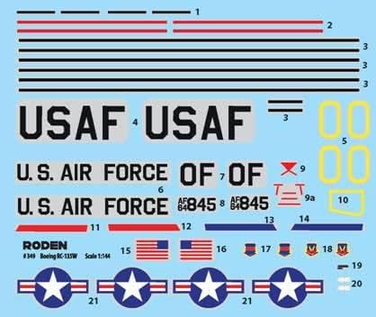 Miniatura 2 de Roden 349-1/144 RC-135V/W Remache Junta de Plástico Modelo Kit