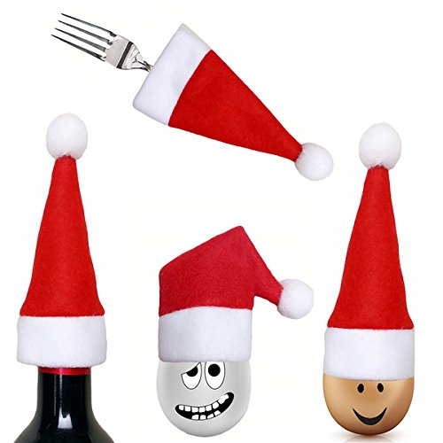 Bolsas para tenedores, cucharas y cuchillos de Navidad. Soporte para cubertería y...