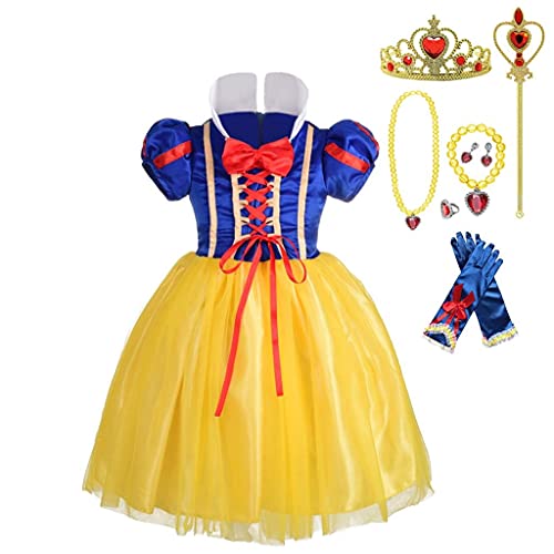 Dressy Daisy Toddler Little Girls' Princess Costume Fancy Dresses Up Halloween Party With Red Ribbon Size 4T