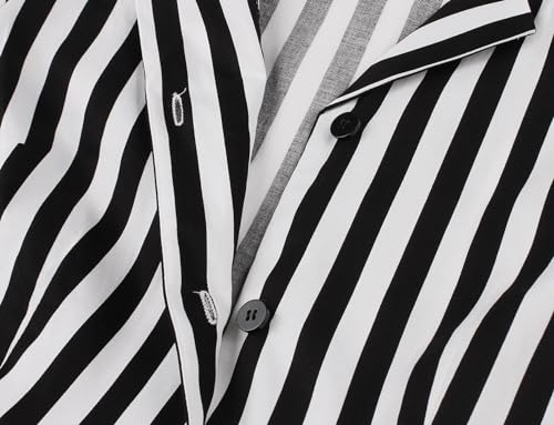 Wellwits Women's Stripe Button Down Office Work Vintage Blazer Dress4