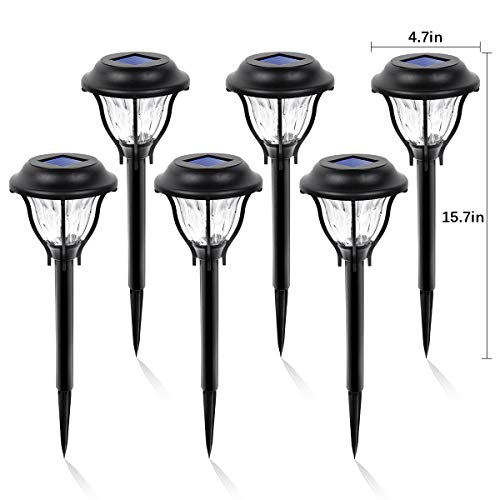 SOLPEX Solar Path Lights Outdoor, 6 Pack LED Solar Pathway Lights, Waterproof Solar Yard Lights for Yard, Patio, Landscape, Walkway (Warm White)