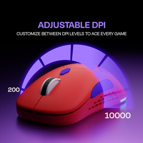 Image of Kreo Chimera RGB USB Wireless Gaming Mouse with Hot-swappable Switches & 7 Programmable Buttons | Swappable Shells & Switches Included | Adjustable DPI Upto 10000 (Wireless, Ruby Red)