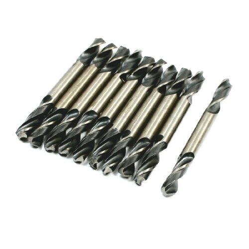 Aexit 10pcs 18mm Tool holder x 5.2mm Helical Groove Drilling Double End Twist Drill Bit Model:43as314qo146