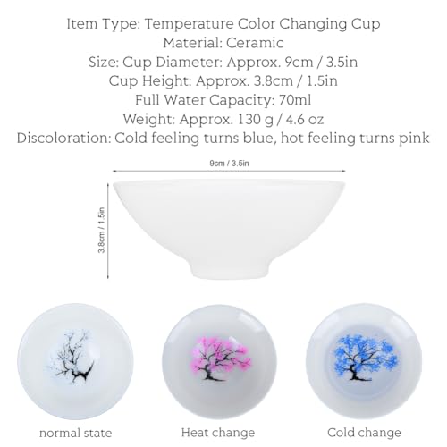 Tazas de sake japonesas de cerámica Glomora con efecto Sakura para el hogar 7