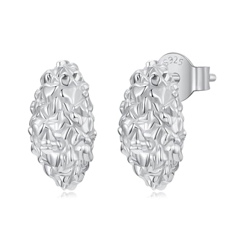 Qings Pendientes Gota de Agua Plata de Ley 925 Chunky Pendientes Dupes Lagrima de Aro Regalos de Joyeria para Mujeres（Plata）