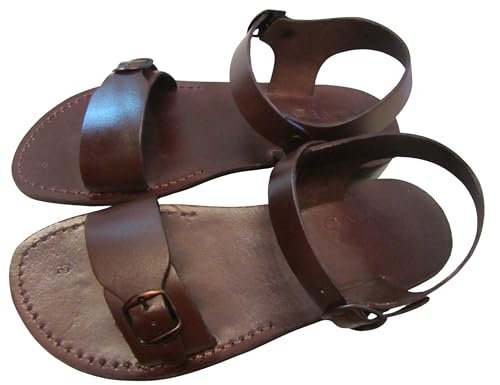 LION OF JUDAH MARKET Biblical Style 1 Unisex Adults Genuine Leather Flip Flops Jesus Sandals
