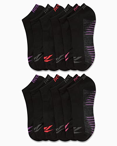 Image of Reebok Womens Quarter Socks 12 Pack Moisture Wicking Athletic Socks | Moisture-Wicking Fabric with a Flexible Stretch Fit, Arch Support and a Comfort Toe Seam