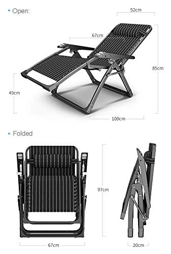 Chaise gravité zéro noire : fauteuil de jardin pliant et inclinable pour extérieur - 3