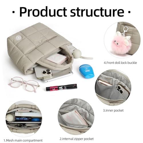 Mini Puffer Bag for Women Quilted Small Crossbody Purse Lightweight Puffy Shoulder Handbag with Adjustable Strap4