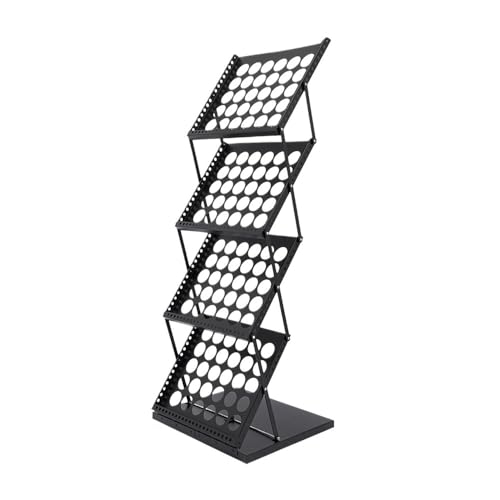 Présentoir à magazines pliable en fer avec 4 étagères - 2