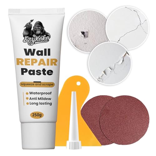 EzyKOKO Wall Repair Paste tube for Filling Cracks and Holes, Easy wall repair kit Waterproof crack filler paste wall mending agent (250g)