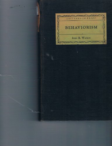 Behaviorism B0012IL3WI Book Cover