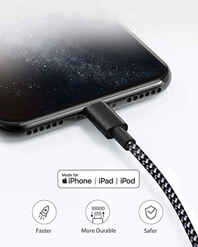 Sharllen Usb C To Lightning Cable Iphone 12 Charger Cable Mfi Certified 5 Pack 3Ft/6Ft/10Ft Supports Power Delivery Fast Long Card Data Sync Nylon Braided Compatible Iphone 12/11/Xs/Xr/X/8/Ipad/Ios Black White thumb #4