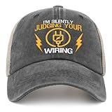 I'm Silently Judging Your Wiring Hat for Men Funny Electrician Dad Hat for Men AllBlack Ball Cap Cute for Bakers