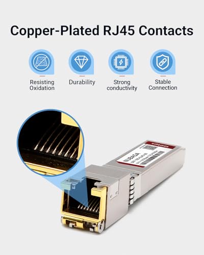 Image of SFP+ to RJ45 Adapter | 80 Meters SFP Transceiver 10Gb | Low-Power SFP+ to RJ45 Copper Module | Plug-Play, Up to 262ft | for Ubiquiti /Cisco /Netgear /TP-Link Compatible
