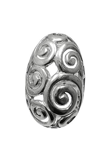 Bague en argent massif 925 de haute joaillerie avec motif spirale élégant