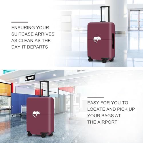 Image of Cute Kitty Pattern Luggage Cover, Washable Suitcase Protector Simple Tiny Cat Design Anti-scratch for 24 inch,26 inchBag