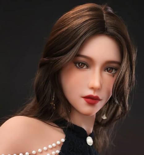 Full Size Female Sex Toy Sex Dolls Lifelike Silicone Female Face Love Doll Built-in Oral Channel Life Like Male Masturbator with Eyeballs Hair Wig Makeup Toy for Men Pleasure 7LB - Image 5