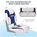 GOCAPTAIN 2 Pack Low Back Boat Seats with Stainless Steel Screws, Fold-Down Fishing Chair for Sightseeing Boat, Speedboat, Canoe - Blue/White