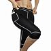 Womens Weight Loss Hot Neoprene Sauna Sweat Pants with Side Pocket Workout Thighs Slimming Capris Leggings Body Shaper (Black, XL)