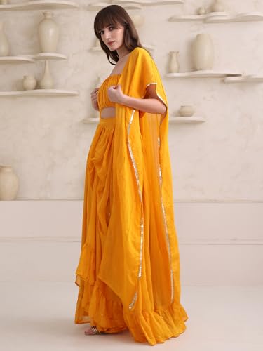 Image of PURVAJA Women's Maxi Fit & Flare Viscose Ethnic Co-Ords
