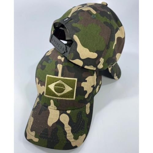 Boné Exército Militar Tático Camuflado com a Bandeira do Brasil Bordado Hype Anth Co bonebrca IMAGEM