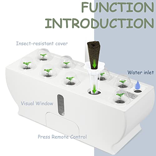 Hydroponics Growing System, 9 Pods Indoor Garden With Cyclically Timed 100 Led Grow Light And Water Pump, Garden Planter Kit For Herbs, Vegetables, Plants Flowers And Fruit (White) #TOP1