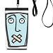 Shut Up Face Sketch No Phone Wallet Purse Hanging Mobile Pouch Black Pocket