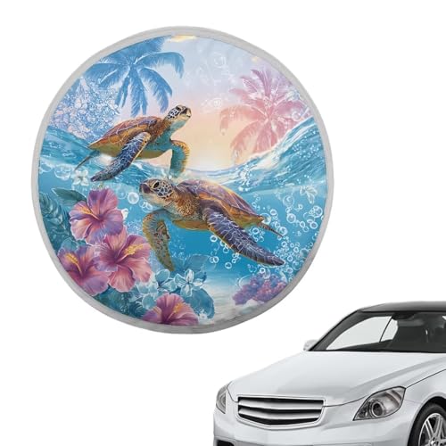 Image of Hawaiian Turtle Steering Wheel Cover Protector Foldable Car Steering Wheel Sun Shade Cover Block UV Rays Cool Car Accessories Universal Steering Wheel Shield