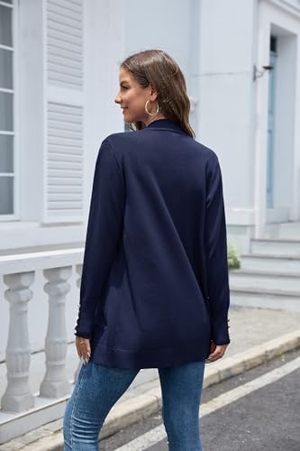 Image of VIISHOW Women Cardigan Sweater Lightweight Open Front Long Sleeve Soft Fine Knit Casual Trendy Kimono Cardigans with Pockets