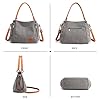 NICOLE & DORIS Sac a Main Femme Simple Fourre-Tout Sacs Toile Sacs portés épaule Grand Sac Bandouliere Sac avec Bandoulière réglable Hobo Sacs Shopping Voyage Gris #3