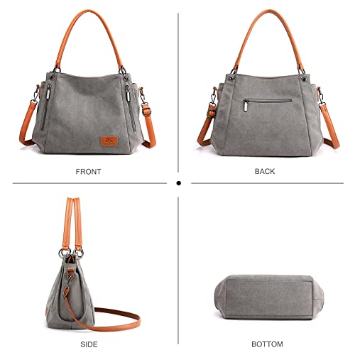 NICOLE & DORIS Bolsa de ombro feminina de lona com zíper bolsa transversal feminina para trabalho, s