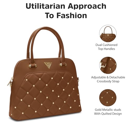 Image of Lavie Signature Women's Stud Elko Satchel Handbag | Satchel Bag for Work | Ladies purse | Stylish Shoulder Bag | Gift For Women