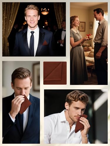 Image of Mantieqingway Cotton Handkerchiefs for Men Solid Color Pocket Square for Suit Formal Wedding Church