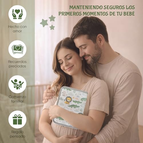 Miniatura 8 de Portadocumentos Bebé Para Cartilla Sanitaria Con Tarjetas De Crecimiento Y Primeros Logros, Carpeta Y Porta Documentos Bebé, Funda Libro De Salud, Regalo Para Baby Showers