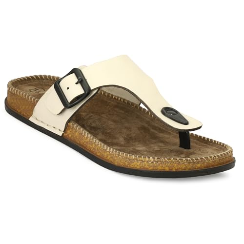 Image of Leatherful Men's premium leather slipper | Genuine Leather upper | Suede Leather Insole | PU sole | Stylish flip flop for men | Birkenstock