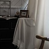DESIGN DEL BORDO IN PIZZO BOHO - Queste Tende Aggiungono Bellezza E Vita Alla Tua Casa Con Un Motivo Di Bordo In Pizzo Tinta Unita Che Sembra Essere A Cascata Lungo Il Tessuto.Include Un Bordo Di Nappe Sul Bordo Del Pannello -- Tenda Ideale Per Il Vostro Arredamento Shabby Chic O Agriturismo.