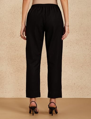 Image of Amazon Brand - Myx Women Cotton Rich Slim Pants (Available in Plus Sizes)