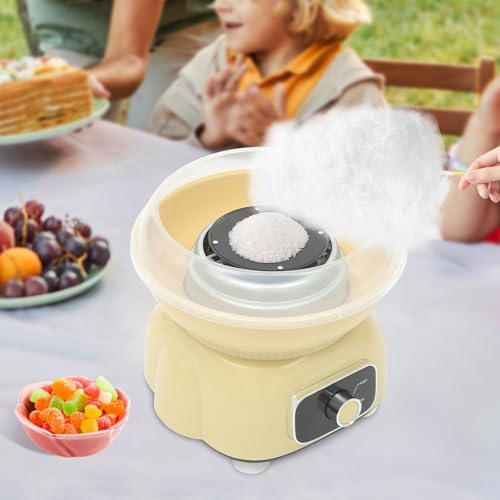 Zuckerwattemaschine Set Für Zuckerwatte Aus Kristallzucker Oder Für Hartkaramellen 22 * 23cm Mit 10x Bambus Stäbchen Und Zubehör Für Zuhause Kindergeburtstag Familienfeier 500W Gelb – Bild 8