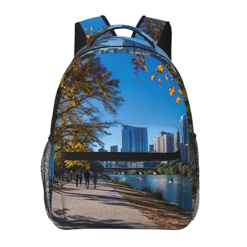 Sac à dos pour ordinateur portable en toile ultra légère motif Austin Texas