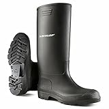 DUNLOP Unisex Wellingtons Boots Ladies Women Mens Wellies Fully Waterproof Snow Rain Muck Outdoor Mud Shoes Welly (Black, 10)