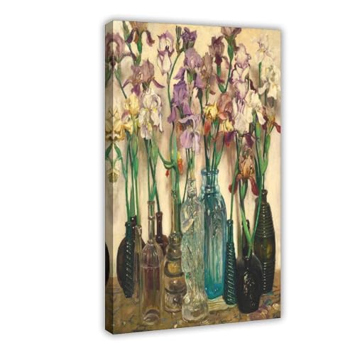 Impression sur toile Iris décorative pour bureau et salon peinture vintage florale