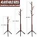 FILWH Bamboo Coat Rack Freestanding Coat Rack Tree Adjustable with 3 Sections & 8 Hooks Coat Hanger Stand for Bedroom Hallway Entryway Bedroom(Brown)