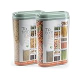 Recipientes herméticos de plástico para frutas secas, cereales, pasta, nueces, lentejas, aperitivos, solución de almacenamiento, recipientes de almacenamiento de alimentos con tapas, sin BPA (paquete