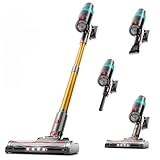 KIKETECH High Suction Vacuum Long Runtime Self-Standing Touch Screen LED Headlights Anti-Tangle Multi-Accessories Lightweight Rechargeable for Carpet Hard Floor Pet Hair v16-1121