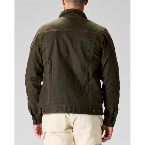 Image of Huckberry Flint and Tinder Men's Flannel-Lined Waxed Trucker Jacket