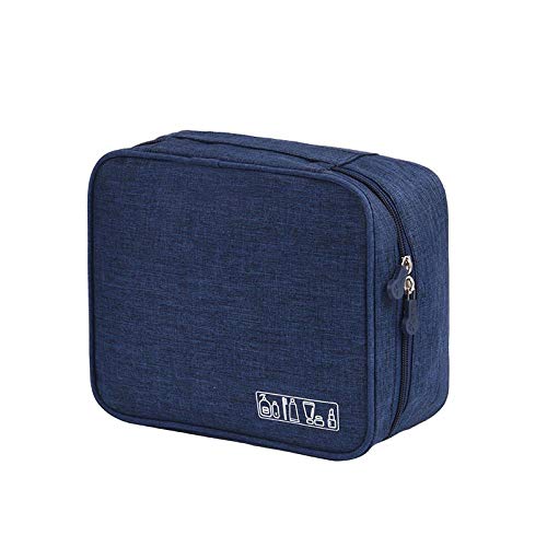 Sac à cosmétiques grande capacité imperméable de voyage pour femme bleu marine