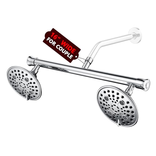SUMERAIN Bathroom Dual Shower Heads for Couples, Chrome Finish